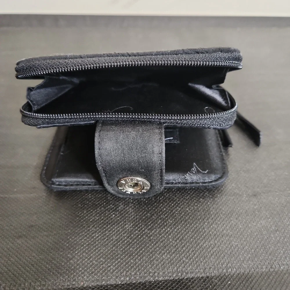 Vera Bradley Black Quilted Compact Wallet